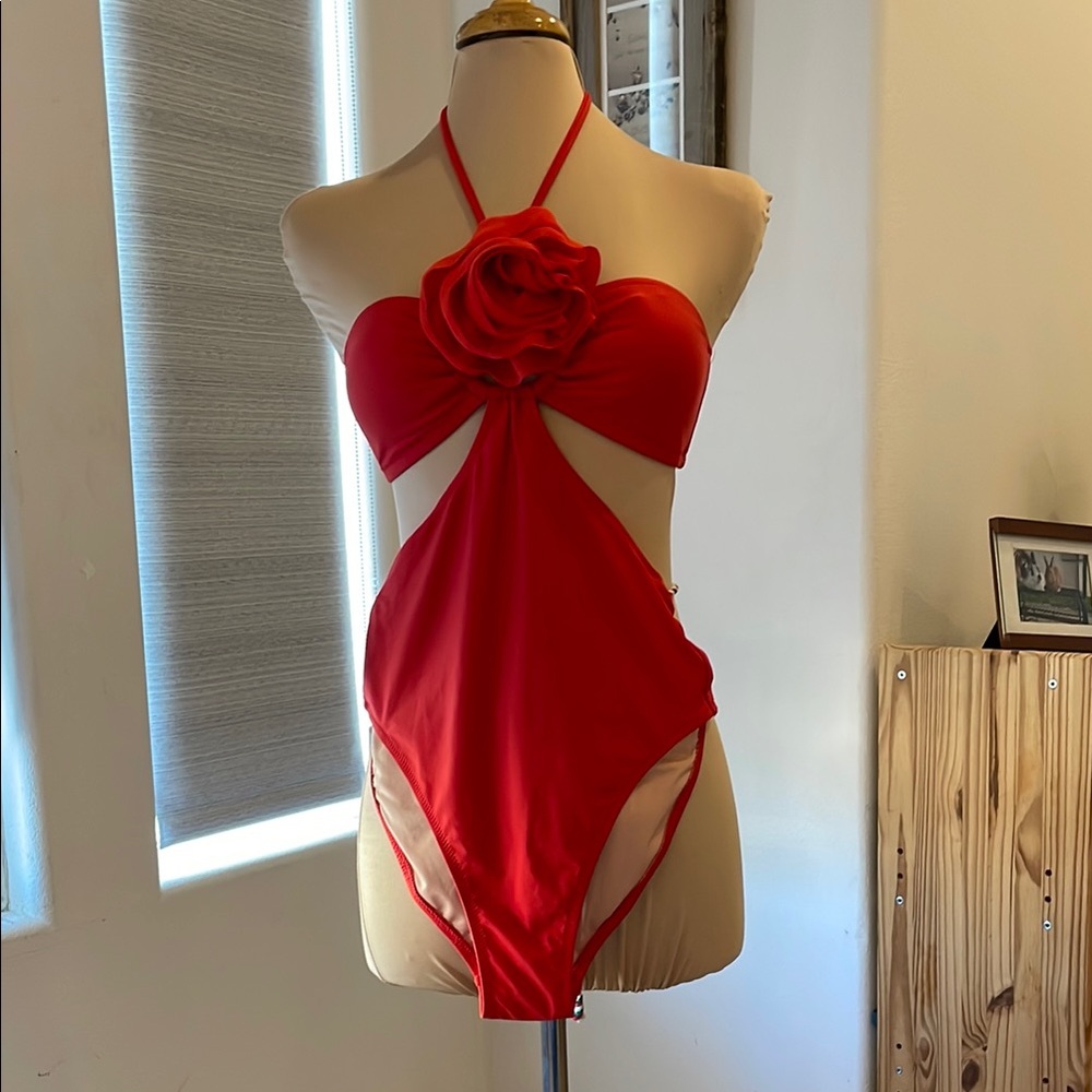 J. Crew Rosette side-cutout one-piece swimsuit